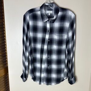 Lucky Brand women’s flannel shirt black white